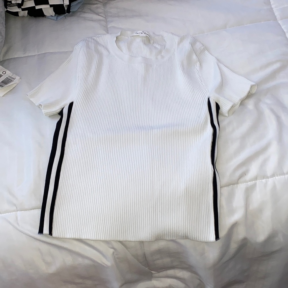 White and black shirt